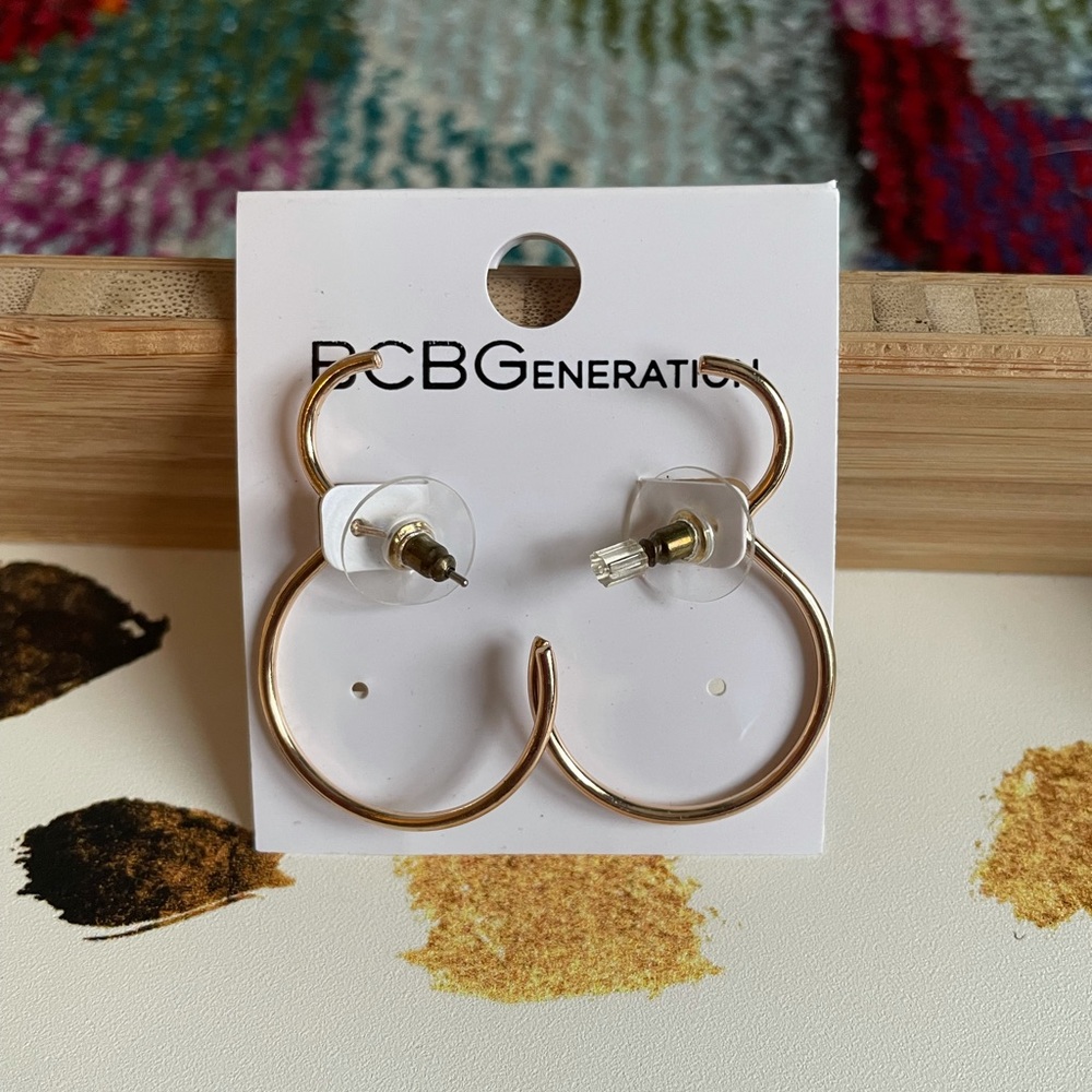 BCBGeneration Gold Hoop Earrings - Picture 4 of 6